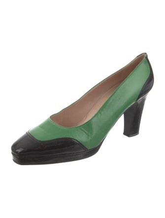 Christian Lacroix Patent Leather Embroidered Accent Pumps