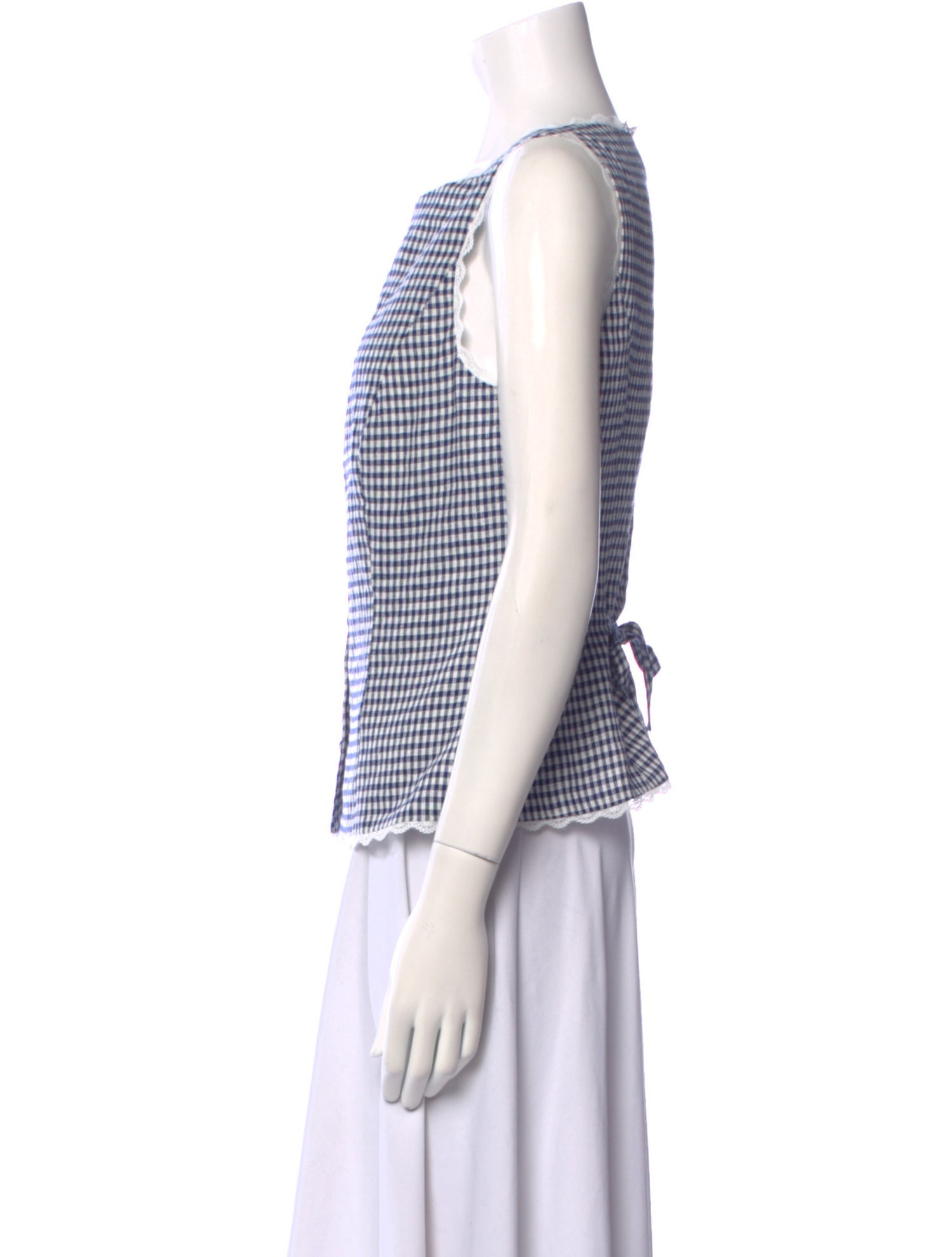 Christian Lacroix Plaid Print Square Neckline Top w/ Tags