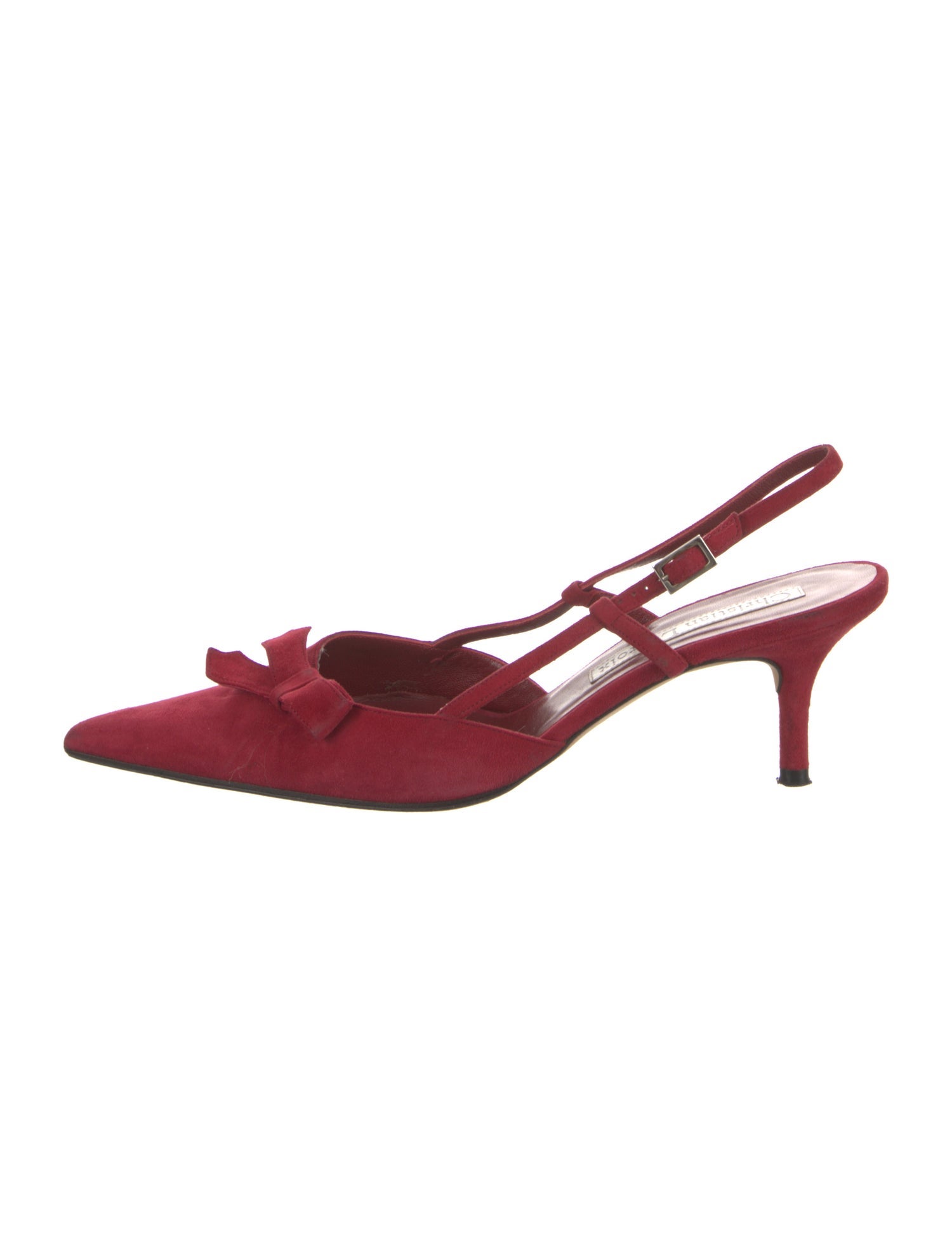 Christian Lacroix Suede Bow Accents Slingback Pumps