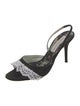 Christian Lacroix Canvas Lace Pattern Slingback Sandals
