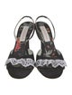 Christian Lacroix Canvas Lace Pattern Slingback Sandals