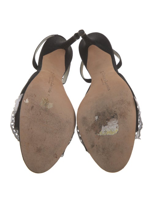 Christian Lacroix Canvas Lace Pattern Slingback Sandals