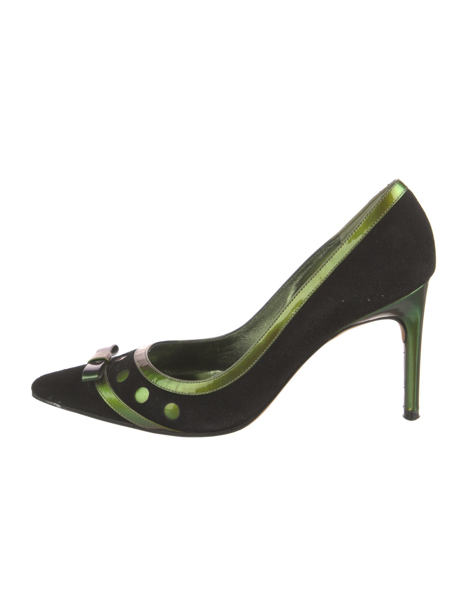 Christian Lacroix Suede Colorblock Pattern Pumps