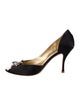 Christian Lacroix Satin Crystal Embellishments D'Orsay Pumps