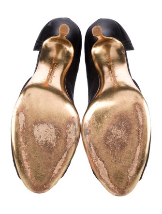 Christian Lacroix Satin Crystal Embellishments D'Orsay Pumps