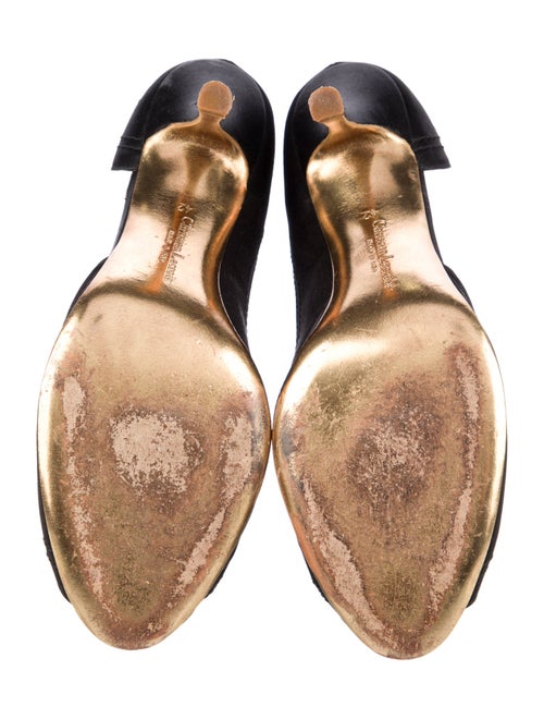 Christian Lacroix Satin Crystal Embellishments D'Orsay Pumps