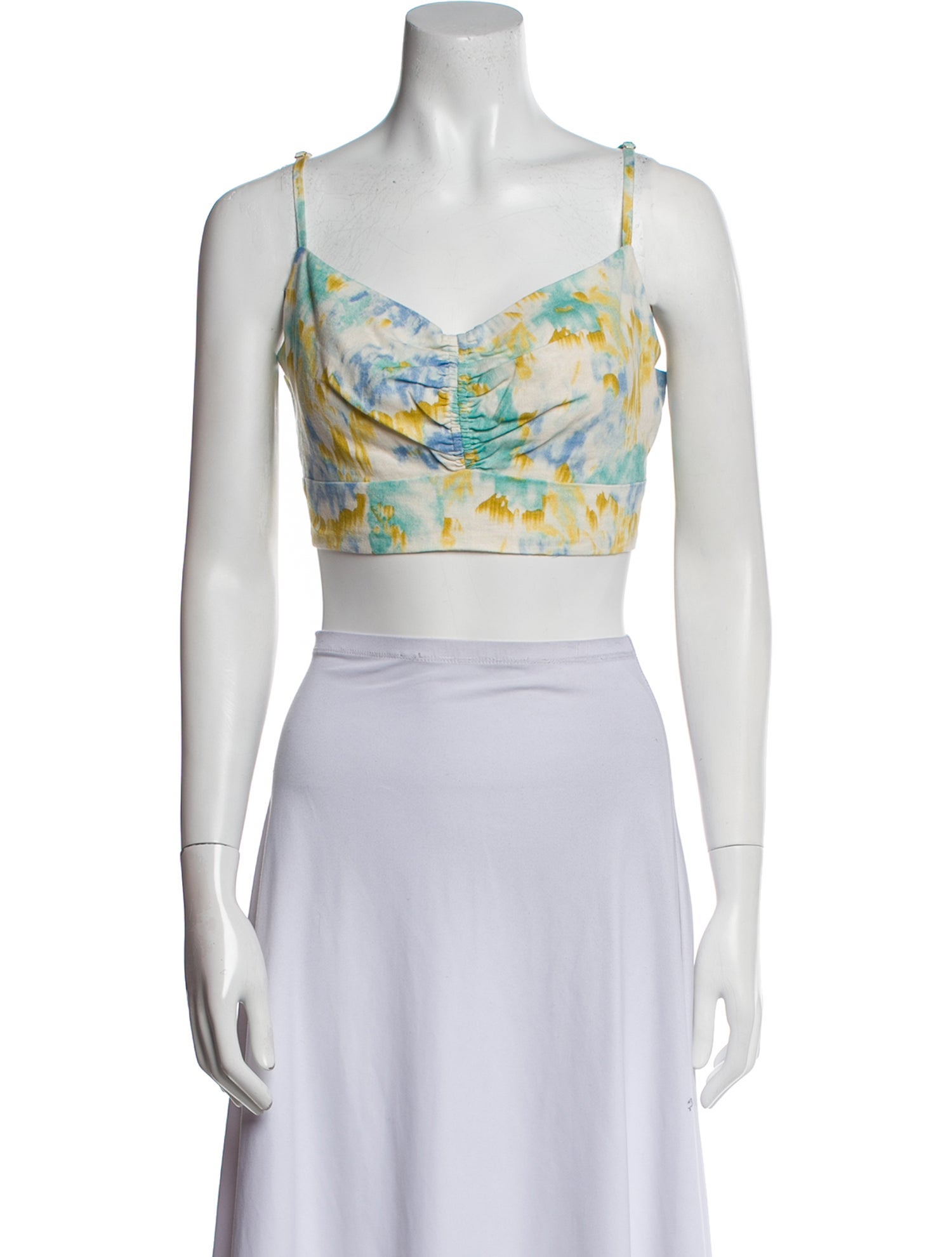 Christian Lacroix Printed Cowl Neck Crop Top w/ Tags