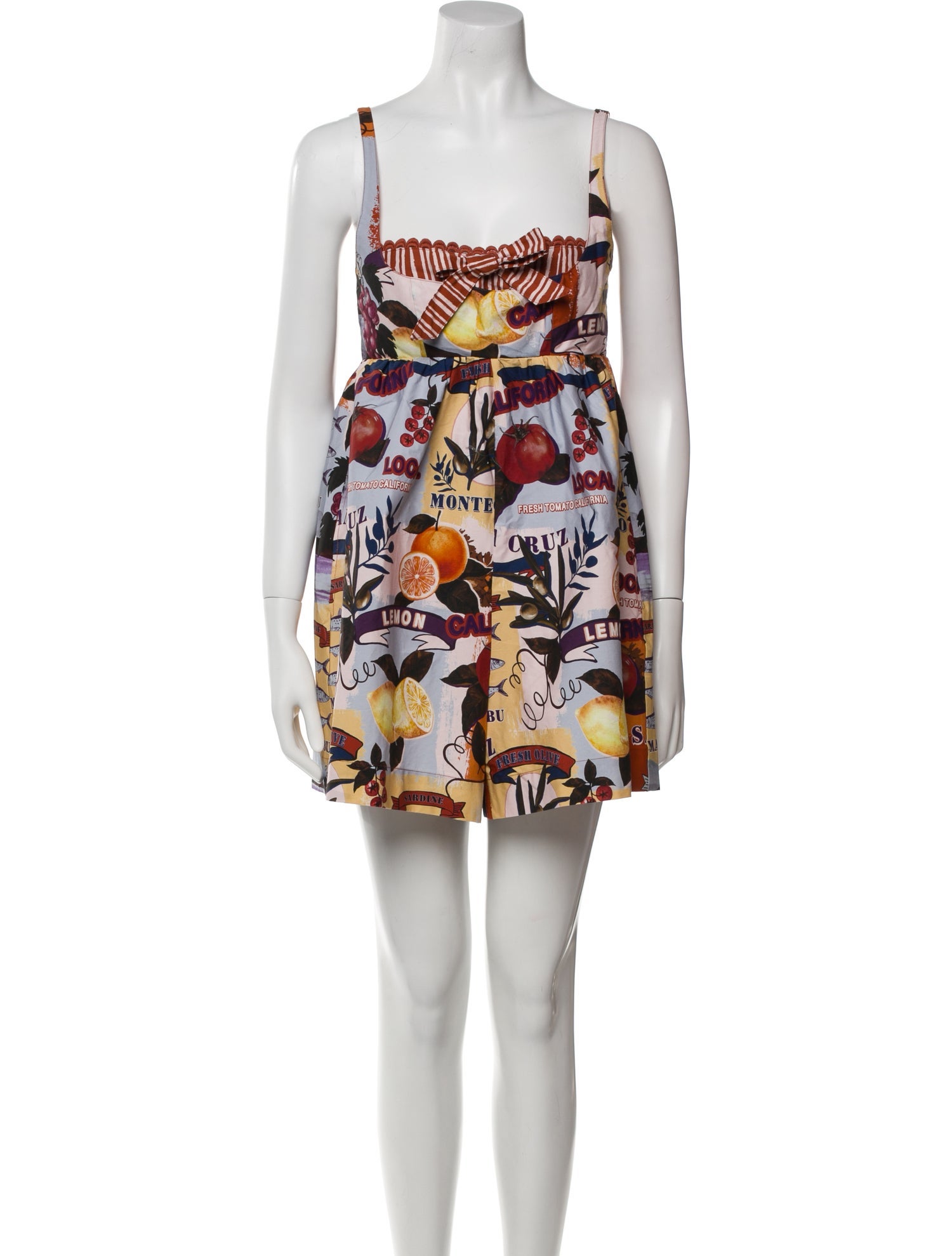 Christian Lacroix Printed Square Neckline Romper w/ Tags