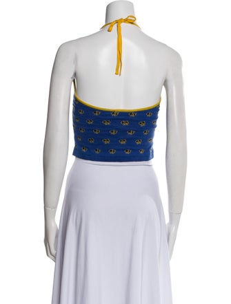 Christian Lacroix Printed Halterneck Crop Top