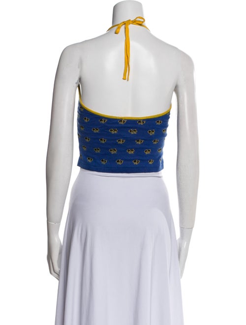 Christian Lacroix Printed Halterneck Crop Top