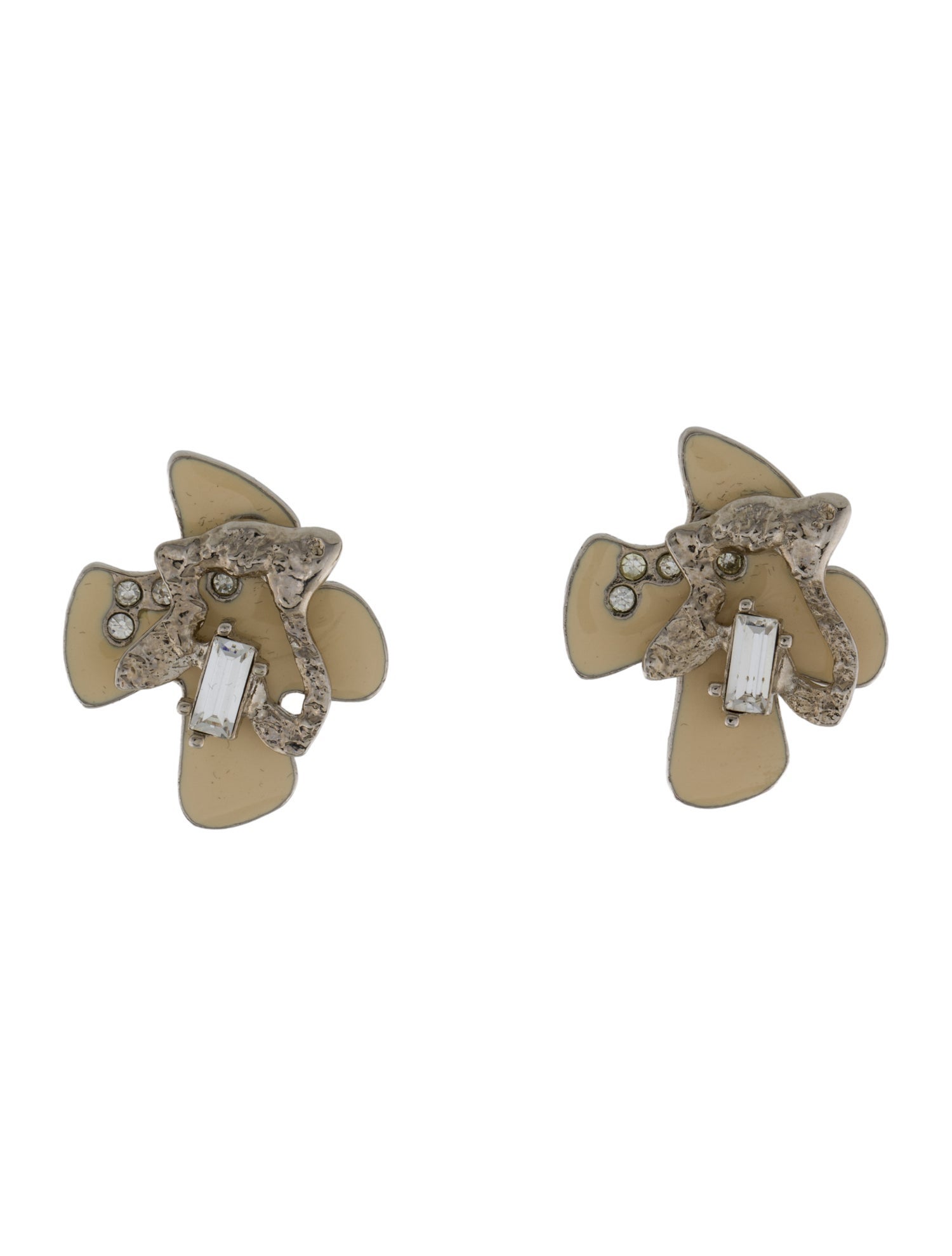 Christian Lacroix Crystal and Enamel Clip-On Earrings