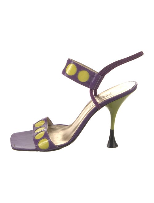 Christian Lacroix Leather Patterned Slingback Sandals