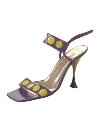 Christian Lacroix Leather Patterned Slingback Sandals
