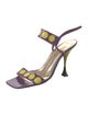 Christian Lacroix Leather Patterned Slingback Sandals