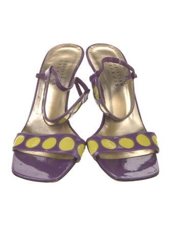 Christian Lacroix Leather Patterned Slingback Sandals