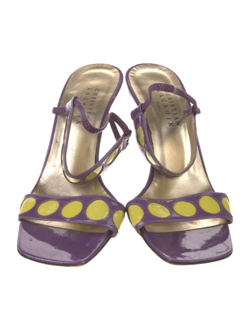 Christian Lacroix Leather Patterned Slingback Sandals