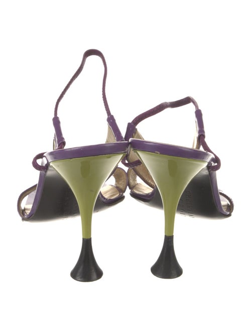 Christian Lacroix Leather Patterned Slingback Sandals