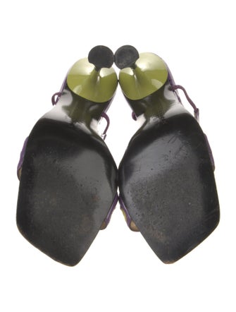 Christian Lacroix Leather Patterned Slingback Sandals