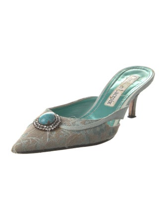 Christian Lacroix Canvas Floral Print Mules