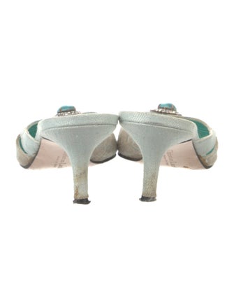 Christian Lacroix Canvas Floral Print Mules