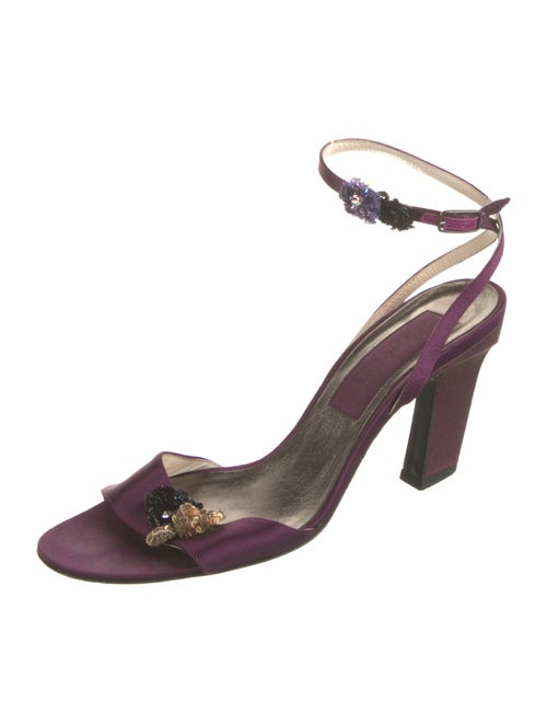 Christian Lacroix Satin Sequin Embellishments Sandals