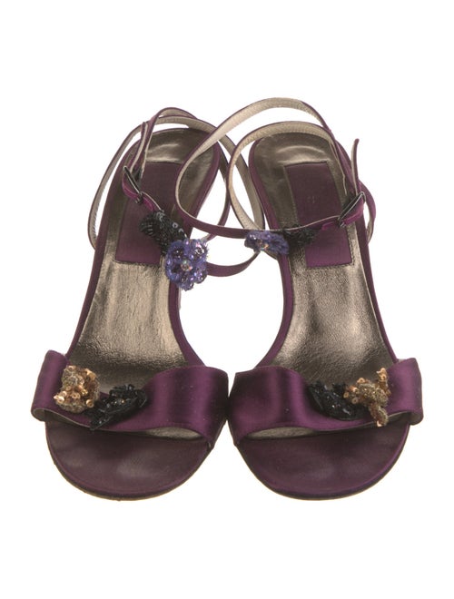 Christian Lacroix Satin Sequin Embellishments Sandals