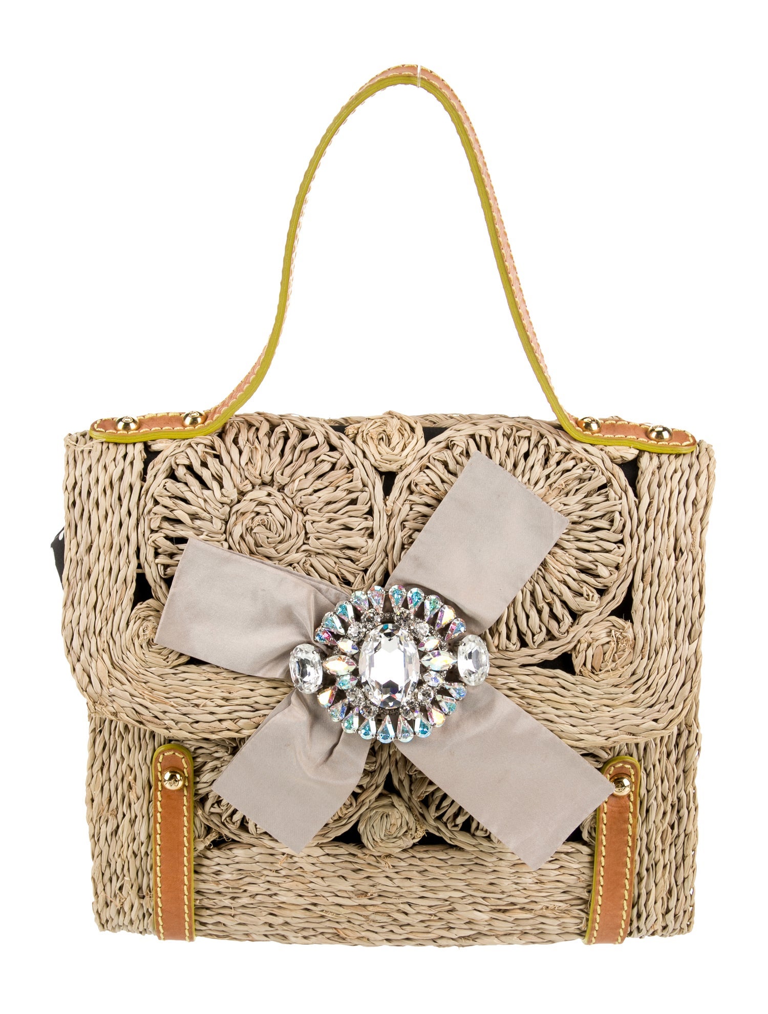 Christian Lacroix Straw Top Handle Bag