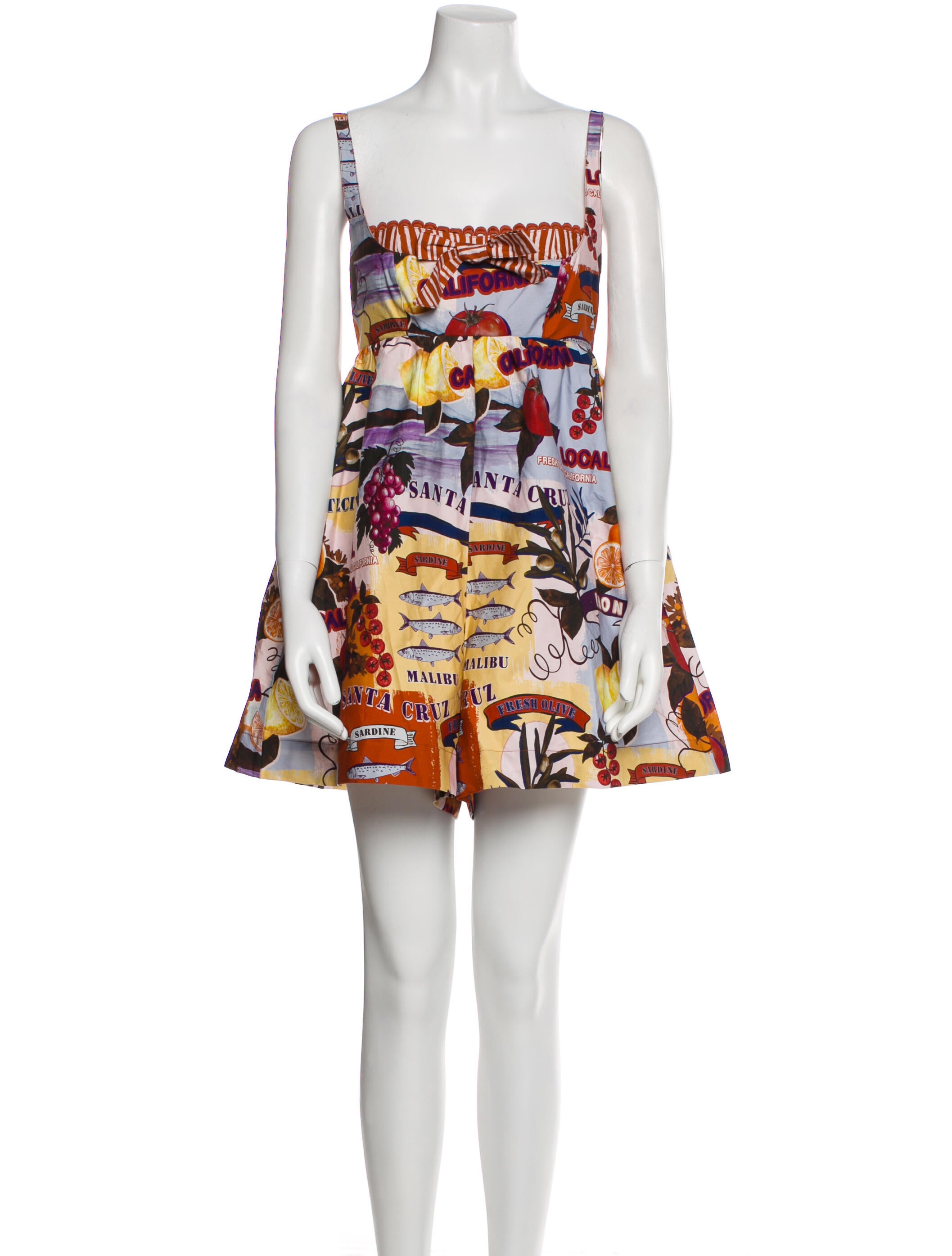 Christian Lacroix Printed Square Neckline Romper w/ Tags