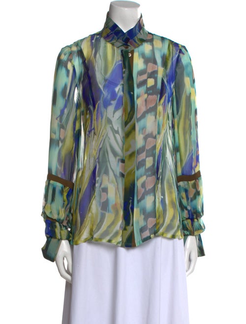 Christian Lacroix Silk Printed Button-Up Top