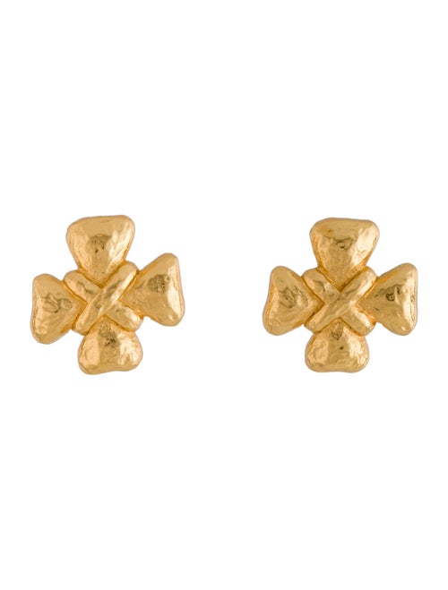 Christian Lacroix Textured Cross Stud Earrings
