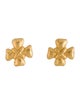 Christian Lacroix Textured Cross Stud Earrings