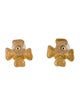 Christian Lacroix Textured Cross Stud Earrings