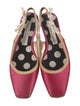 Christian Lacroix Satin Leather Trim Embellishment Slingback Flats