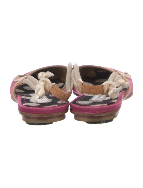 Christian Lacroix Satin Leather Trim Embellishment Slingback Flats