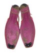 Christian Lacroix Satin Leather Trim Embellishment Slingback Flats