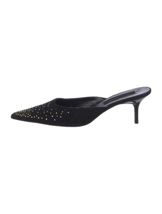 Christian Lacroix Suede Crystal Embellishments Mules