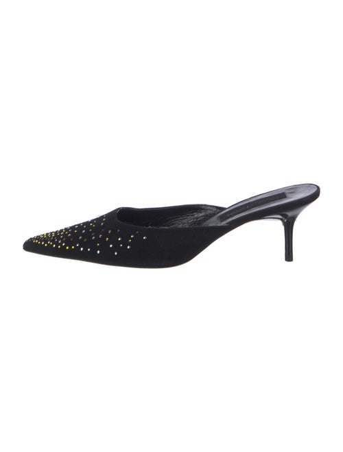Christian Lacroix Suede Crystal Embellishments Mules