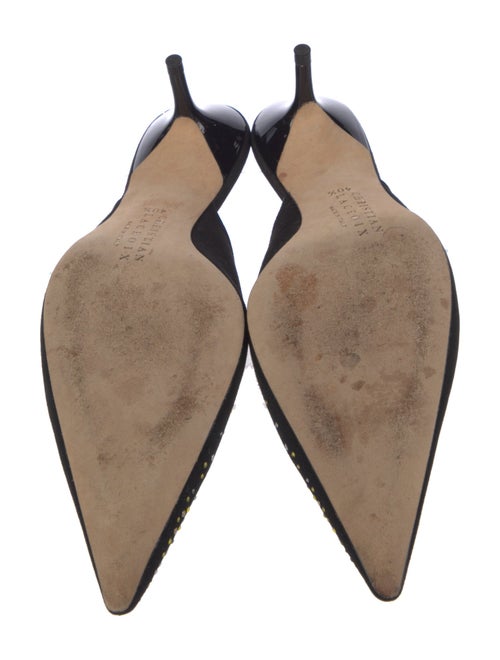 Christian Lacroix Suede Crystal Embellishments Mules