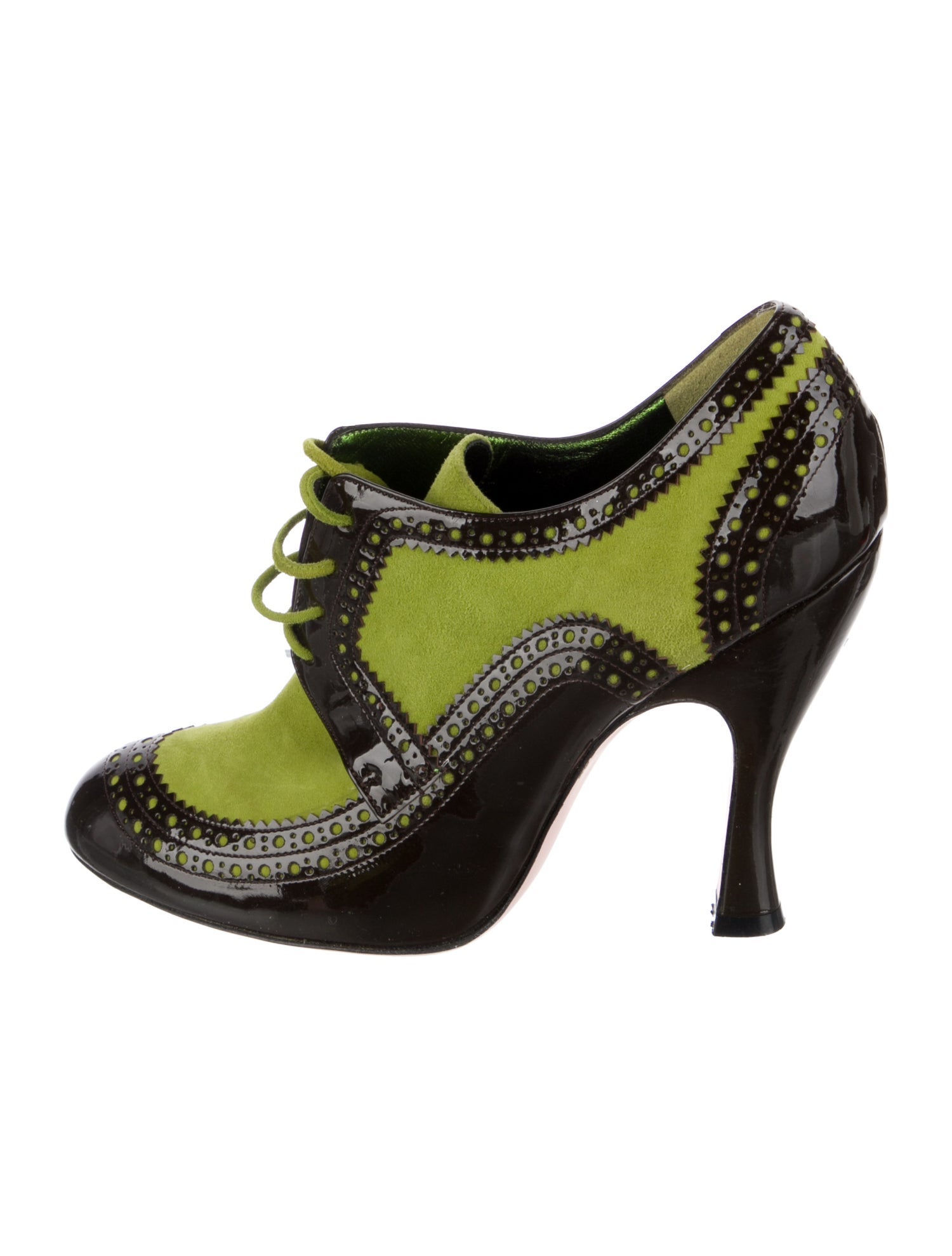 Christian Lacroix Patent Leather Colorblock Pattern Pumps