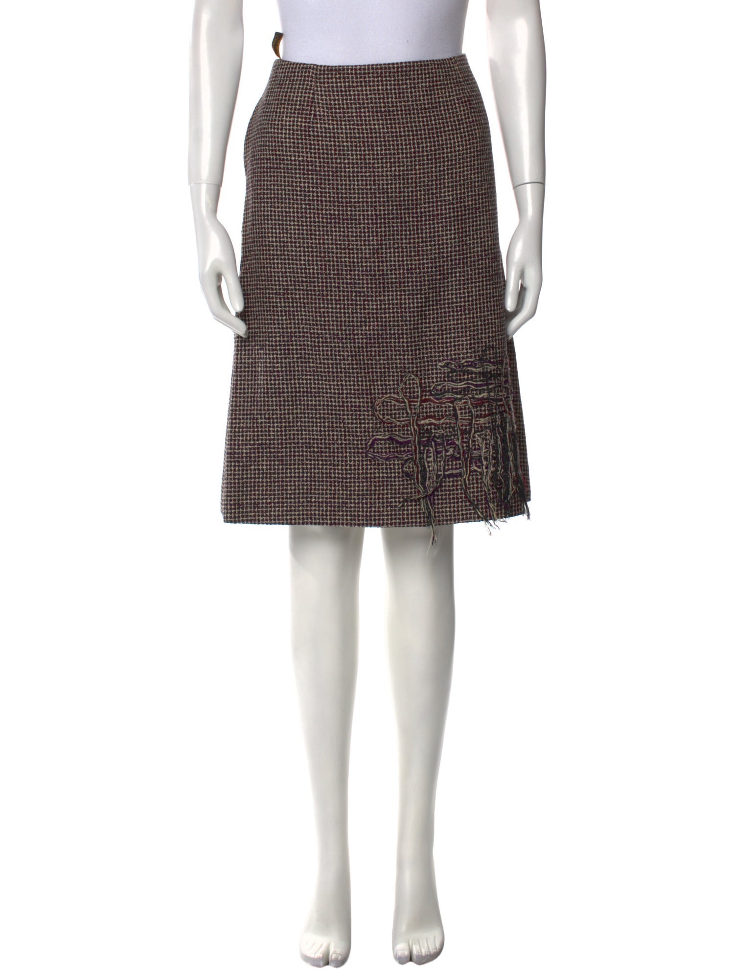 Christian Lacroix Tweed Pattern Knee-Length Skirt