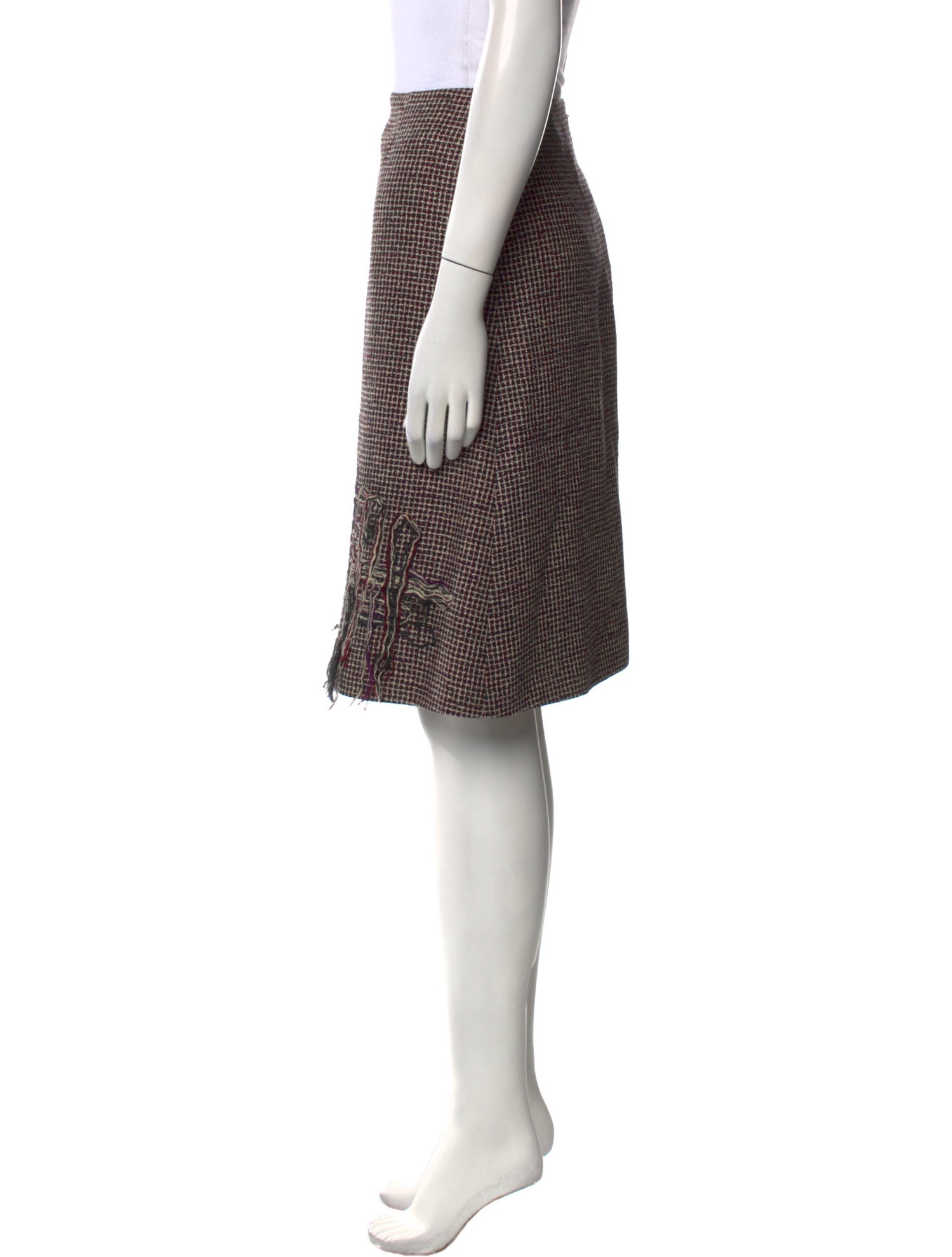 Christian Lacroix Tweed Pattern Knee-Length Skirt