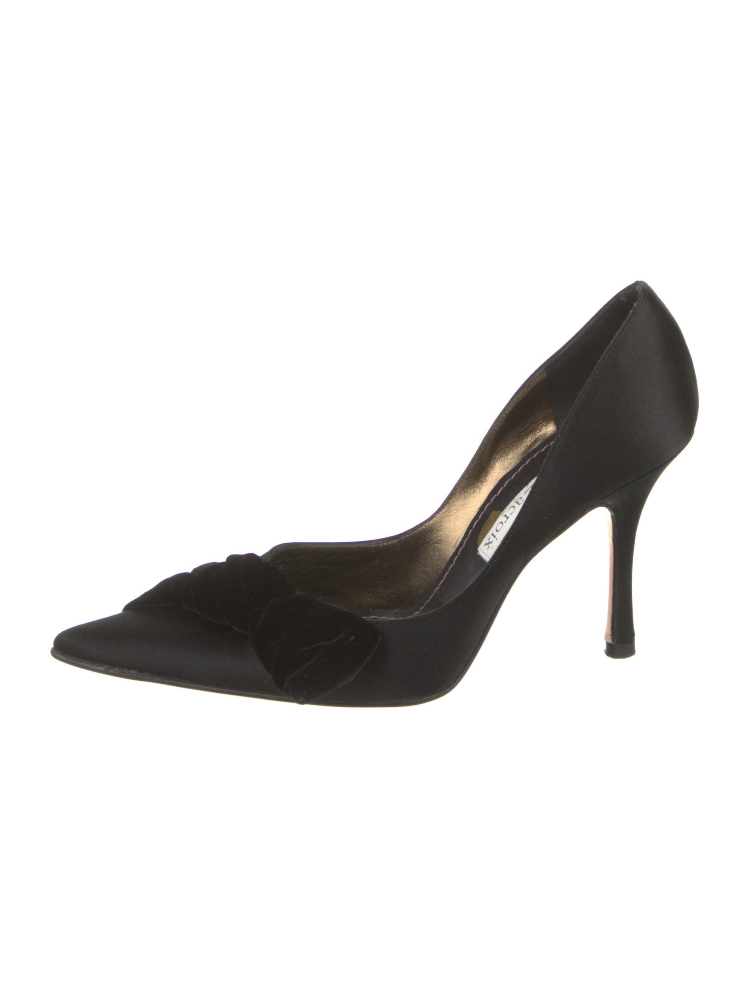 Christian Lacroix Satin Bow Accents Pumps