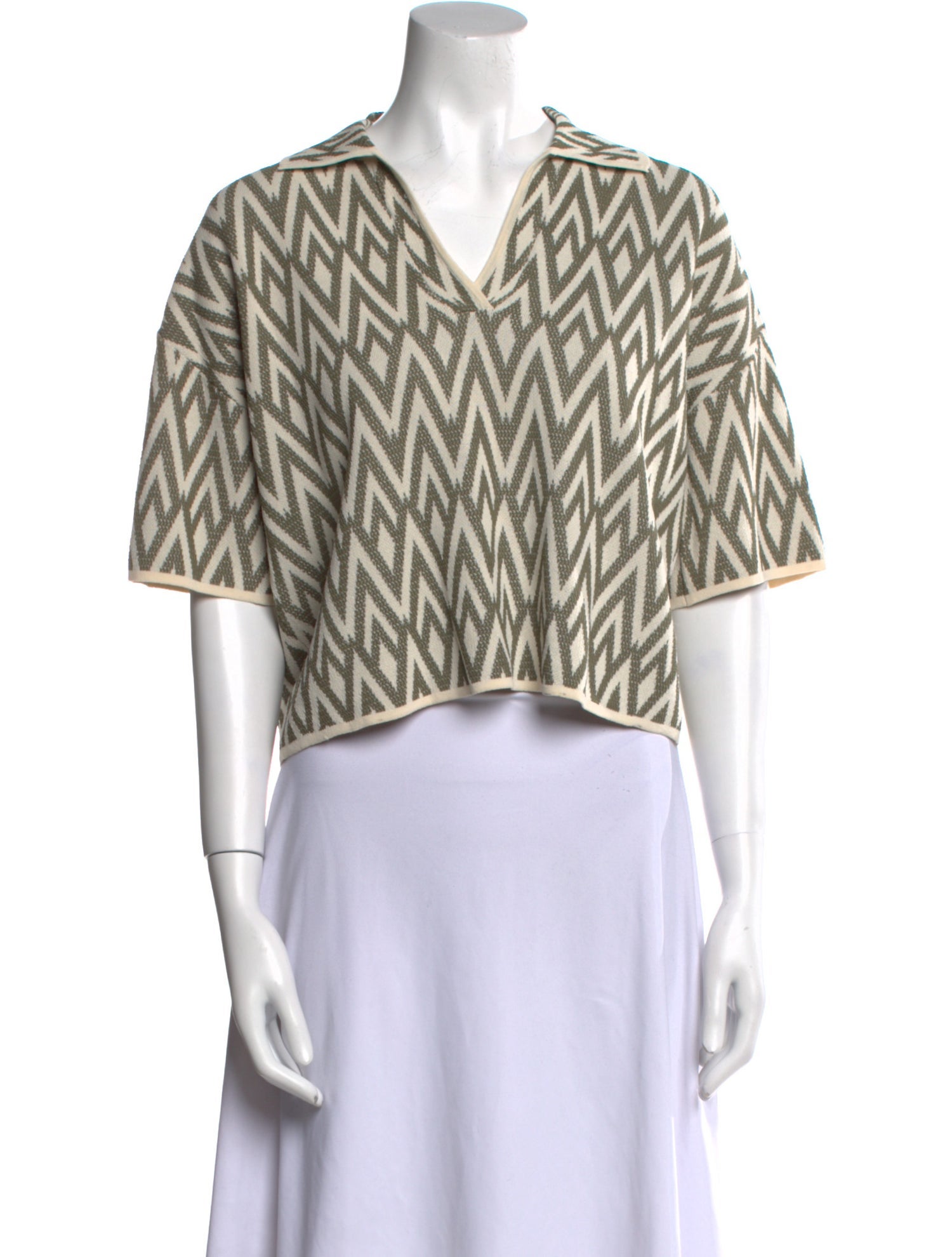 Christian Lacroix Printed V-Neck Crop Top