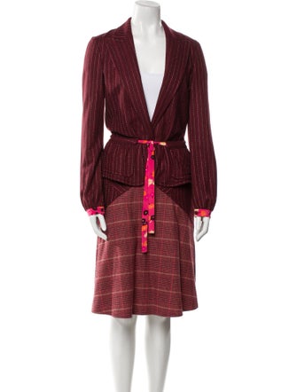 Christian Lacroix Wool Printed Skirt Suit