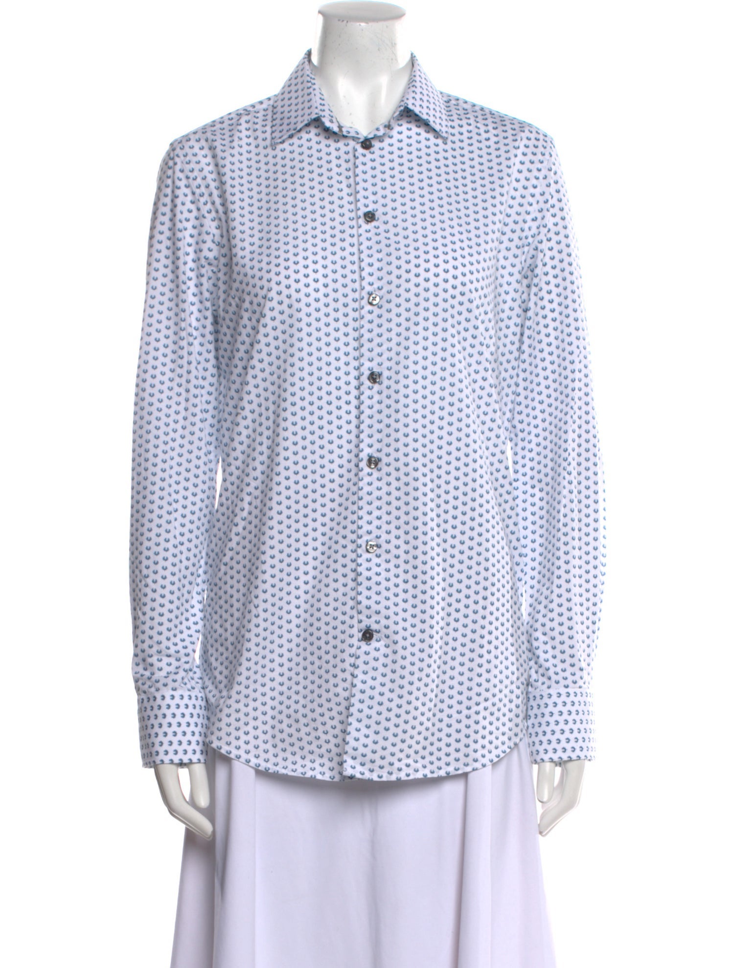 Christian Lacroix Printed Long Sleeve Button-Up Top
