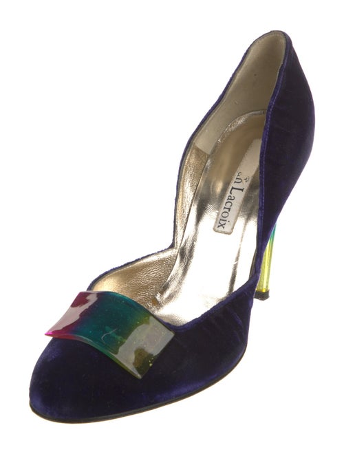 Christian Lacroix Velvet Printed D'Orsay Pumps