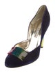 Christian Lacroix Velvet Printed D'Orsay Pumps