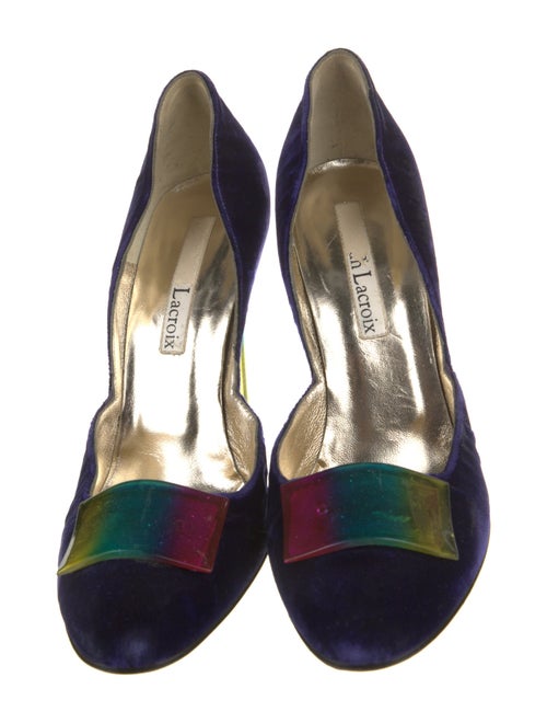 Christian Lacroix Velvet Printed D'Orsay Pumps