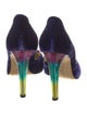 Christian Lacroix Velvet Printed D'Orsay Pumps