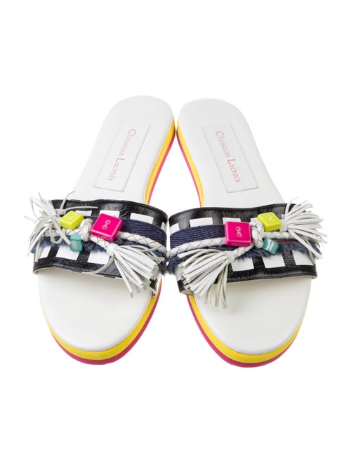 Christian Lacroix Printed Tassel Accents Slides